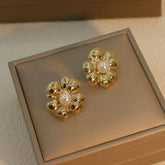 Stainless Steel Ear Studs-14 (Golden)